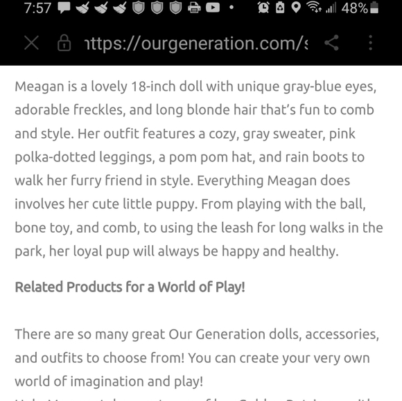 NWOB Our Generation Doll Megan & her pet golden retriever dog - Picture 8 of 12